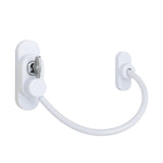 Cable Window Restrictor Safety Lock for Timber or UPVC With Keys - 200mm - White - tradefit - 1