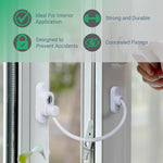 Cable Window Restrictor Safety Lock for Timber or UPVC With Keys - 200mm - White - Pack of 20 - tradefit - 2