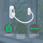 Cable Window Restrictor Safety Lock for Timber or UPVC With Keys - 200mm - White - Pack of 20 - tradefit - 3
