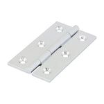 Solid Brass Solid Drawn Hinge - 64 x 35mm - Polished Chrome - tradefit - 1