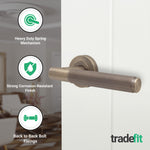 Aurora Antique Brass Lever on Rose Door Handle Kit - 64mm Latch - tradefit - 2