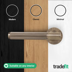 Aurora Antique Brass Lever on Rose Door Handle Kit - Medium Duty FD30/60 - 80mm Euro Sashlock and Double Cylinder - Keyed Alike - tradefit - 7