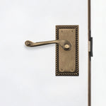 Georgian Rope Edge Scroll Antique Brass Door Handle Pack - 76mm Latch - tradefit - 6
