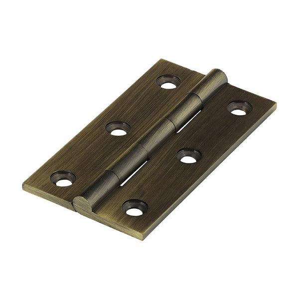 Solid Brass Solid Drawn Hinge - 64 x 35mm - Antique Brass - tradefit - Featured Image
