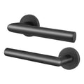 Commercial Grade Fire Rated Door Handle - FD30/60 - Mitre 19mm Lever on 52mm Rose - Matt Black