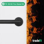 Mitre Matt Black Lever on Rose Door Handle Kit - Medium Duty FD30/60 - 76mm Latch - tradefit - 2