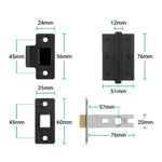 Bosa Matt Black Lever on Backplate Door Handle Pack - 76mm Latch - tradefit - 3
