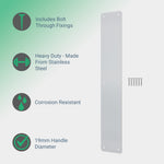 Plain Finger Plate - 425 x 75 x 1.2mm - Radius Corners - Satin Stainless Steel - tradefit - 2