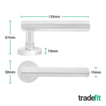 Moreno Polished Chrome Lever on Rose Door Handle Kit - Medium Duty FD30/60 - 80mm Euro Sashlock and Thumbturn Cylinder - Keyed Alike - tradefit - 5