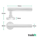 Moreno Polished Chrome Lever on Rose Door Handle Kit - Sashlock - tradefit - 4