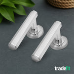 Moreno Polished Chrome Lever on Rose Door Handle Kit - Medium Duty FD30/60 - 80mm Euro Sashlock and Thumbturn Cylinder - Master Keyed - tradefit - 9