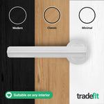 Moreno Polished Chrome Lever on Rose Door Handle Kit - Medium Duty FD30/60 - 80mm Euro Sashlock and Thumbturn Cylinder - Keyed Alike - tradefit - 8