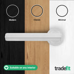 Moreno Polished Chrome Lever on Rose Door Handle Kit - Medium Duty FD30/60 - 80mm Euro Sashlock and Double Cylinder - Keyed Alike - tradefit - 8