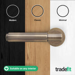 Flores Antique Brass Lever on Rose Door Handle Kit - Medium Duty FD30/60 - 76mm Latch - tradefit - 7