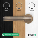 Flores Antique Brass Lever on Rose Door Handles - Heavy Duty - FD30/60 Rated - tradefit - 6