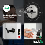 Dumont Satin Nickel Lever on Rose Door Handle Kit - Medium Duty FD30/60 - 76mm Latch - tradefit - 3