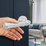 Claro Polished Chrome Lever on Rose Door Handle Kit - 64mm Latch - tradefit - 6