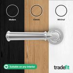 Claro Polished Chrome Lever on Rose Door Handle Kit - Medium Duty FD30/60 - 76mm Latch - tradefit - 7