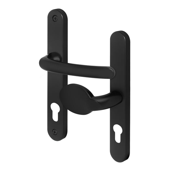 Black UPVC Lever Pad Door Handles - 62mm PZ Centres External/92mm PZ Internal - 212mm Fixing Centres - tradefit - Featured Image