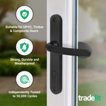 Black UPVC Lever Pad Door Handles - 62mm PZ Centres External/92mm PZ Internal - 212mm Fixing Centres - tradefit - 3