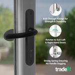 Black UPVC Lever Pad Door Handles - 62mm PZ Centres External/92mm PZ Internal - 212mm Fixing Centres - tradefit - 4