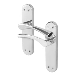 Nola Polished Chrome Lever on Backplate Door Handles - tradefit