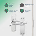 Nola Polished Chrome Door Handle Pack - 76mm Latch - tradefit - 2