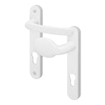 White UPVC Lever Pad Door Handles - 92mm PZ Centres - 122mm Fixing Centres - 212 x 34mm - tradefit - 1