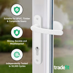 White UPVC Lever Pad Door Handles - 92mm PZ Centres - 122mm Fixing Centres - 212 x 34mm - tradefit - 3