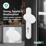 White UPVC Lever Pad Door Handles - 92mm PZ Centres - 122mm Fixing Centres - 212 x 34mm - tradefit - 5