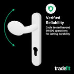 White UPVC Lever Pad Door Handles - 92mm PZ Centres - 122mm Fixing Centres - 212 x 34mm - tradefit - 7