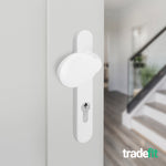 White UPVC Lever Pad Door Handles - 92mm PZ Centres - 122mm Fixing Centres - 212 x 34mm - tradefit - 6