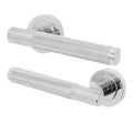 Dumont Polished Chrome Lever on Rose Door Handles - Heavy Duty - FD30/60 Rated