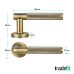 Dumont Antique Brass Lever on Rose Door Handle Kit - Sashlock - tradefit - 4