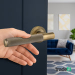 Dumont Antique Brass Lever on Rose Door Handle Kit - 64mm Latch - tradefit - 6