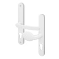 White UPVC Lever Pad Door Handles - 68mm PZ Centres - 215mm Fixing Centres - 245 x 32mm