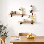 Rustic Pipe Shelf Brackets Cast Iron Scaffold Type - Pair / 2 Brackets - Dual 100/160mm - Natural Iron - tradefit - 7