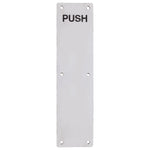 Push Engraved Door Finger Push Plate - 75mm x 475mm - Radius - Satin Stainless - tradefit - 1