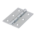Solid Brass Double Stainless Steel Washer Hinge - 76 x 50mm - Polished Chrome - tradefit - 1