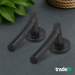Bosa Matt Black Lever on Rose Door Handle Kit - 80mm Euro Sashlock and Thumbturn Cylinder - Keyed to Differ - tradefit - 8