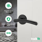 Bosa Matt Black Lever on Rose Door Handles - tradefit - 3