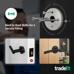 Bosa Matt Black Lever on Rose Door Handle Pack - 64mm Latch - tradefit - 5
