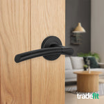 Bosa Matt Black Lever on Rose Door Handles - tradefit - 5