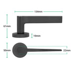 Tapera Matt Black Lever on Rose Door Handle Kit - Medium Duty FD30/60 - 80mm Bathroom Lock - tradefit - 4