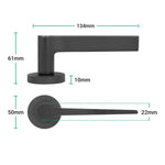 Tapera Matt Black Lever on Rose Door Handles - Heavy Duty - FD30/60 Rated - tradefit - 4