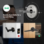 Tapera Matt Black Lever on Rose Door Handle Kit - Medium Duty FD30/60 - 80mm Euro Sashlock and Double Cylinder - Keyed Alike - tradefit - 3