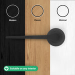 Tapera Matt Black Lever on Rose Door Handle Kit - Medium Duty FD30/60 - 80mm Euro Sashlock and Thumbturn Cylinder - Keyed Alike - tradefit - 7