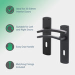 Euroda - Plus Black Lever Lock Fire Door Handles - Keyhole - FD30/60 - tradefit - 2
