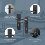 Euroda - Plus Black Lever Lock Fire Door Handles - Keyhole - FD30/60 - tradefit - 3