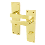 Straight Pattern Polished Brass Door Handles - Bathroom - tradefit - 1